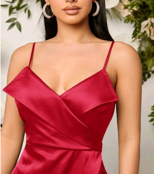Vestido de Fiesta Rojo Borgoña - Imagen 3