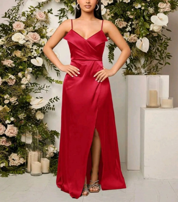 Vestido de Fiesta Rojo Borgoña