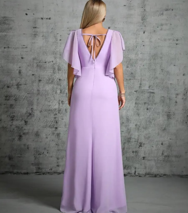 Vestido de Fiesta con cuentas Dobladillo Lila - Imagen 2