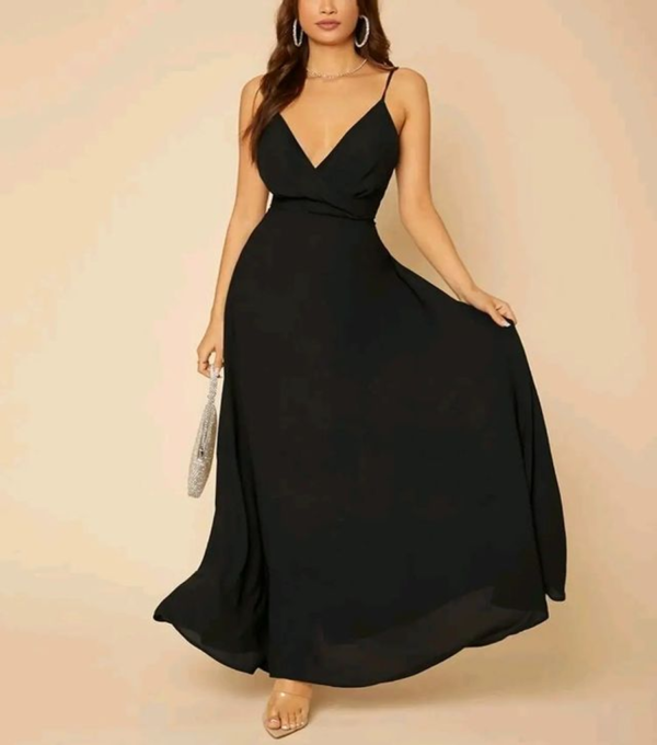 Vestido de Fiesta Negro Gasa - Imagen 2