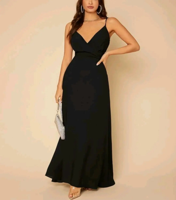 Vestido de Fiesta Negro Gasa