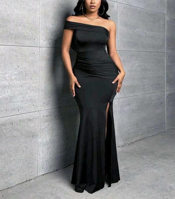 Vestido de Fiesta Asimétrico Negro