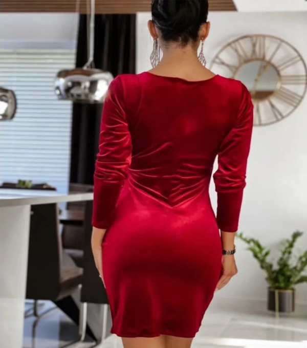 Vestido de Fiesta Terciopelo Rojo - Imagen 2