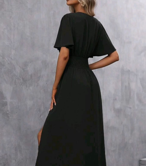 Vestido de Fiesta Largo con Mangas Mariposa Negro - Imagen 2