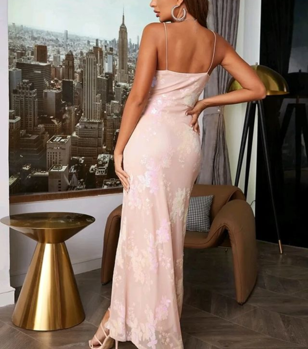 Vestido de Fiesta con Lentejuelas Rosa - Imagen 3
