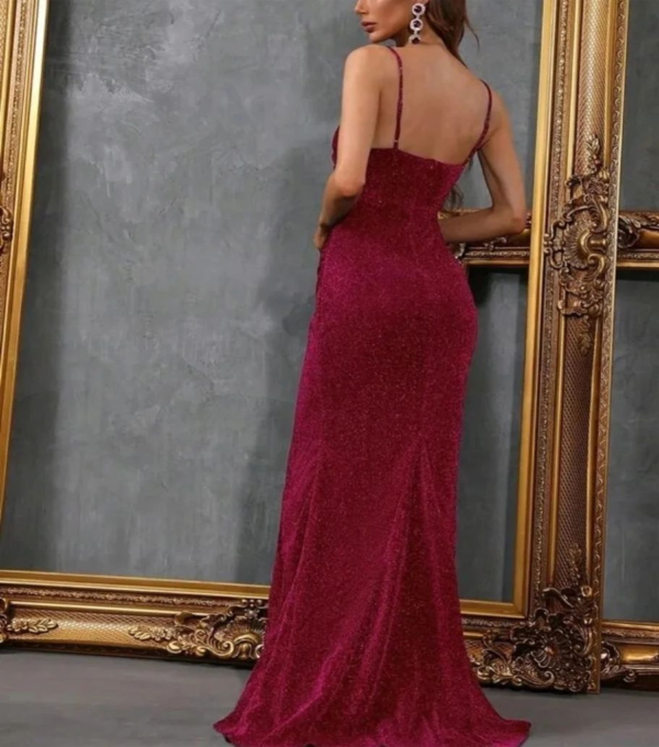 Vestido de Fiesta Largo Burdeos - Imagen 3