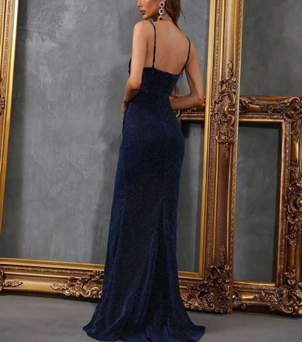 Vestido de Fiesta con Brillos Azul - Imagen 2