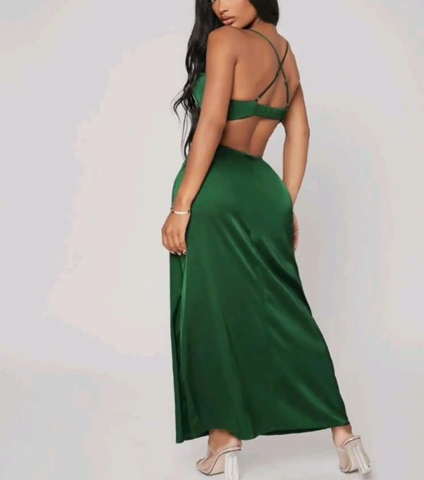 Vestido de Fiesta Verde Oscuro - Imagen 3