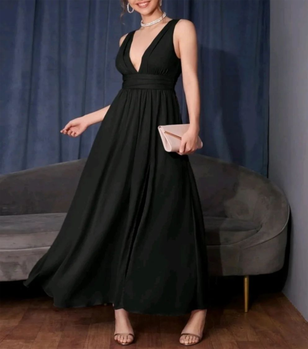 Vestido de Fiesta sin Manga Negro - Imagen 4
