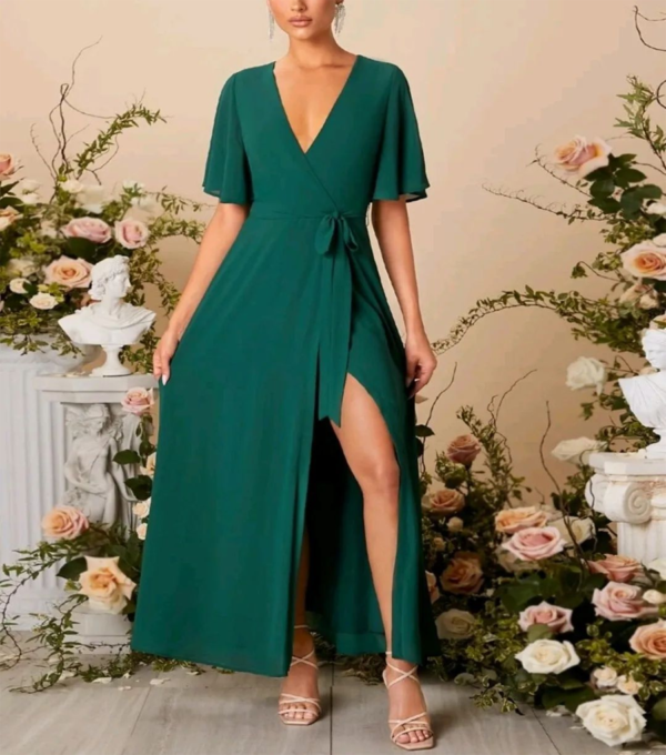 Vestido de Fiesta Verde Botella
