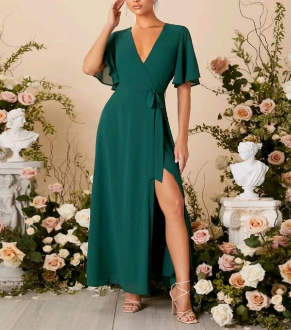 Vestido de Fiesta Verde Botella - Imagen 2