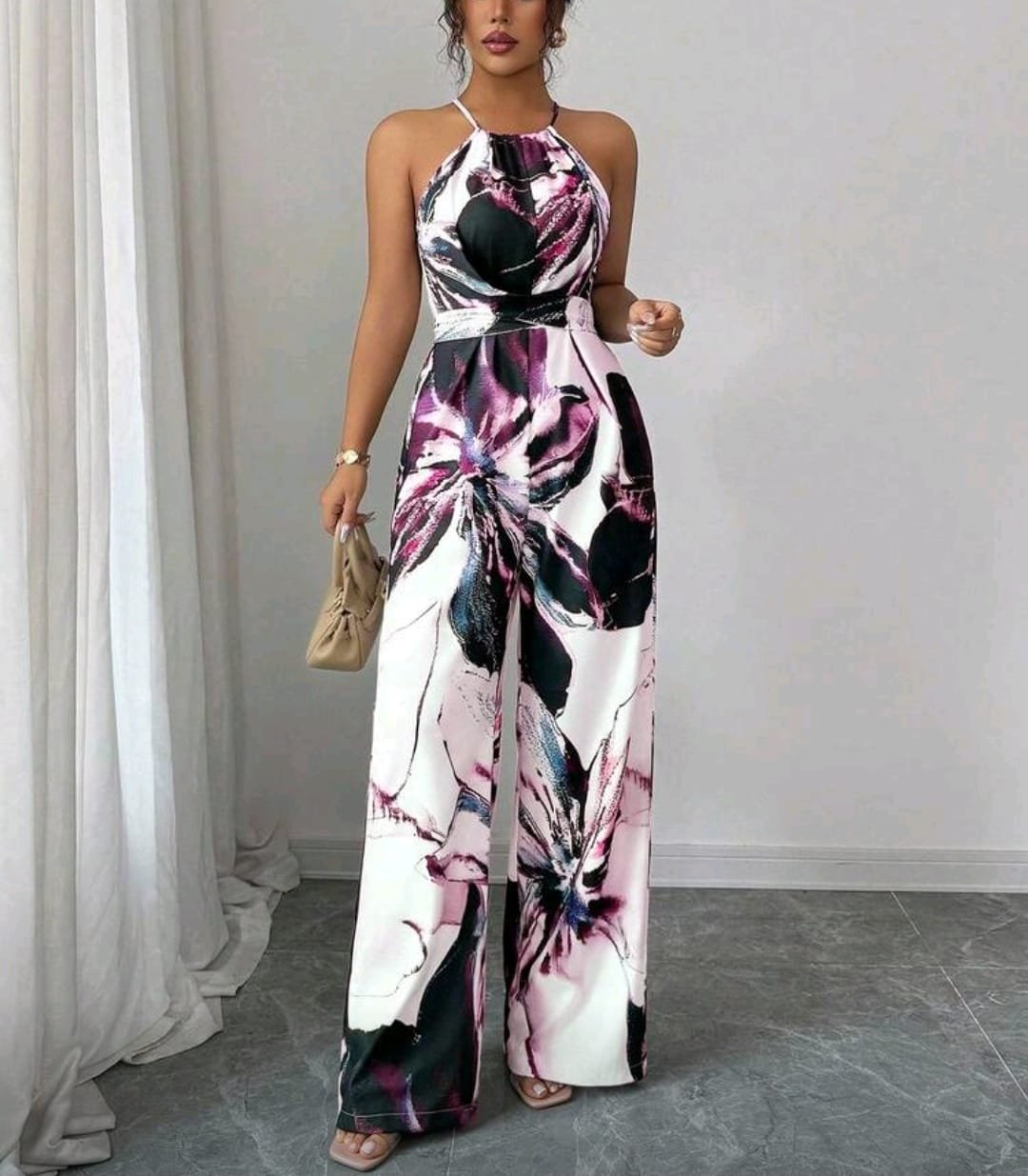 Enterito estampado morado