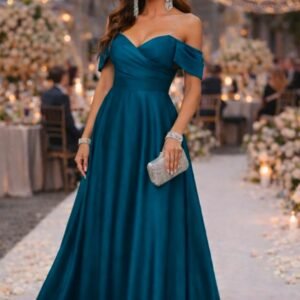 Vestido color petroleo