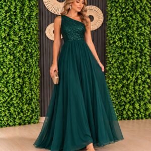 Vestido verde  asimétrico